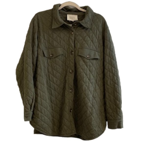 Singred Olsen Jackets & Blazers - Singred Olsen Women's Army/Olive Green Quilted Jacket, Size 2X